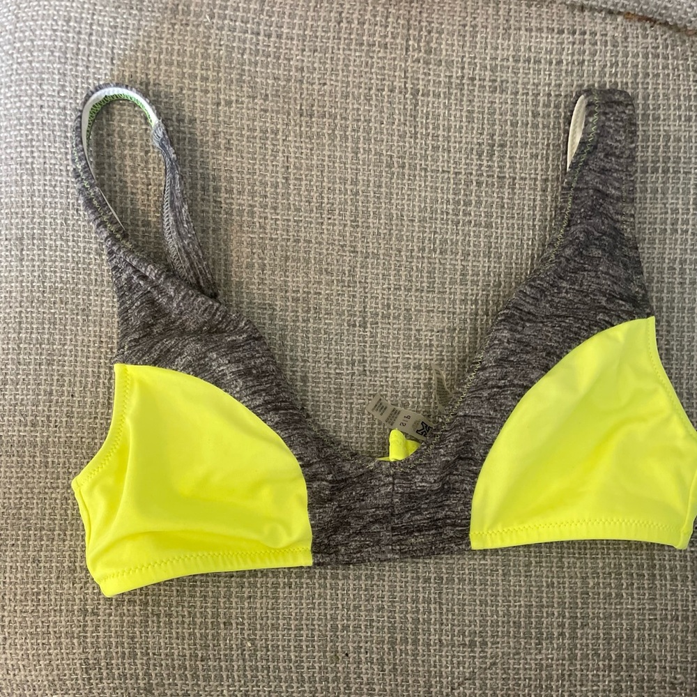 Victoria Secret Pink two piece bikini Grey and yellow  size small and medium